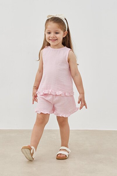 Tics Muslin Set - Pink and Frilly