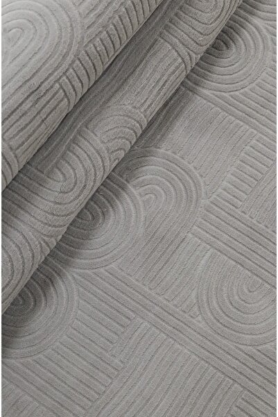 melian SARAR Assos Kaymaz Tabanlı Kesme Kabartmalı Salon Koridor Mutfak Hali gri