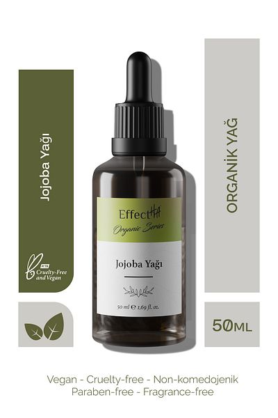 EffectHA Organic Jojoba Oil 100% Pure Natural and Additive-Free Essential Oil 50ml