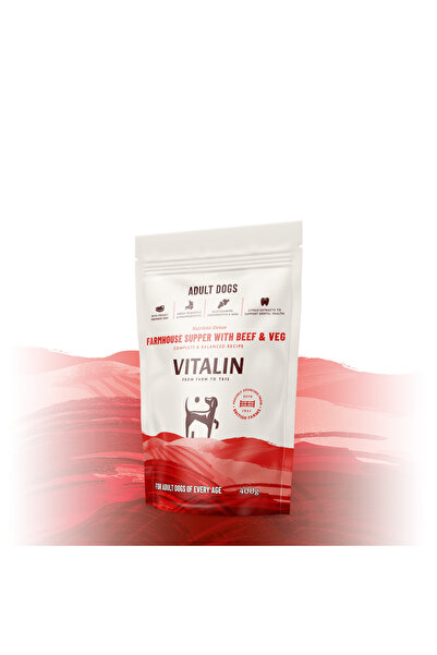 VİTALİN طعام جاف للكلاب من فيتالين فارم هاوس سوبر مع لحم البقر والخضروات - 12 كجم