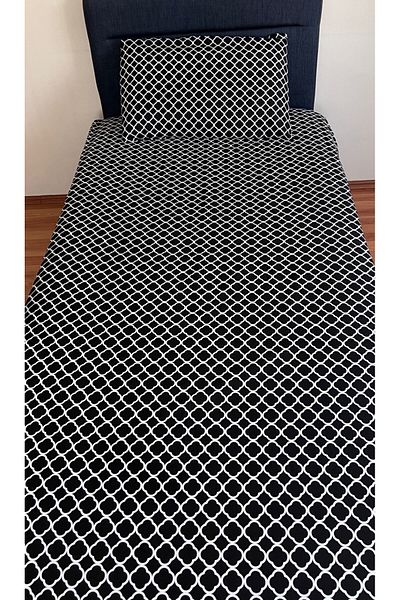 Touch Black Fitted Elastic Sheet Set