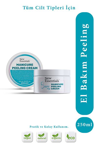 New Essentials 250 ml Manicure Peeling Cream - Revitalizing and Softening Hand Care Peeling