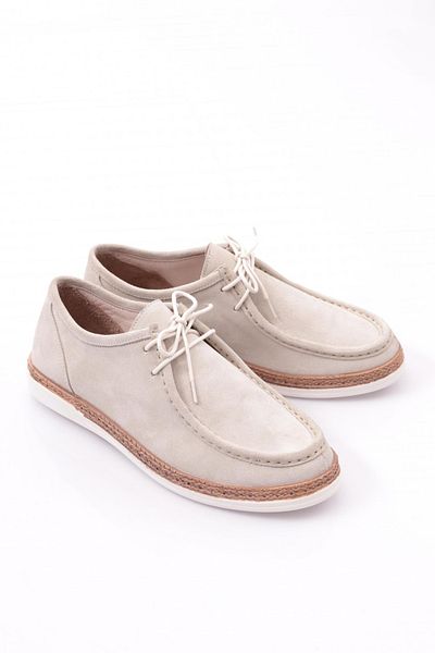 DGN Pantofi confortabili cu șireturi de damă, piele naturală, piele de căprioară albă 263152453