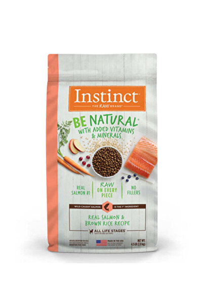 INSTINCT طعام الكلاب الجاف بي ناتشرال كيبل بالسلمون والأرز البني - 24 رطلاً