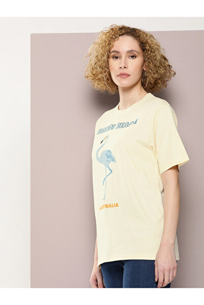 Dillinger By Styli Oversized Bondi Beach Flamingo Print T-Shirt