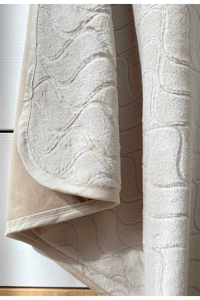 Alpar Tekstil Double Sided Plush Welsoft Baby Blanket - Girls and Boys, Winter and Spring, Layered - Beige