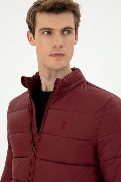 U.S. Polo Assn. Ανδρικό παλτό μπορντό 50290711 -VR014