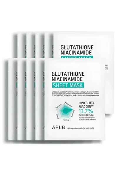 APLB Glutathione Niacinamide Sheet Mask (10 Pieces)
