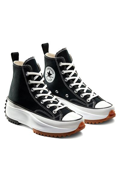 converse Run Star Hike Canvas Platform Kadın Siyah Sneaker Ayakkabı 166800C