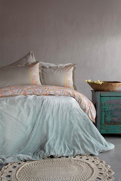Apricitas HOME Σετ Παπλωματοθήκη Hilly Green My Touch 100% βαμβακερή διπλή κουβέρτα