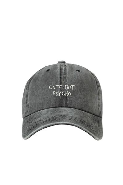 ŞapkaMania Cute But Psycho Washable Baseball Cap