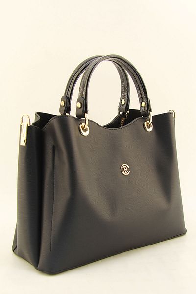HNB Women's Black Molded Multi-Compartment Shoulder and Shoulder Bag