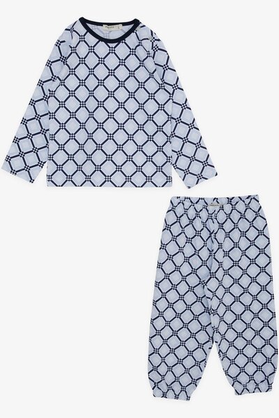 Breeze Girls & Boys Erkek Bebek Pijama Takımı Kare Desenli 9 Ay-3 Yaş, Beyaz