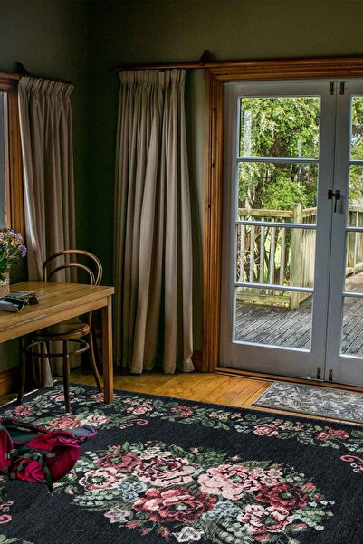 KilimistA VALENCIA 1504 Çiçek Desenli Kaymaz Taban Yıkanabilir Modern Halı Kilim