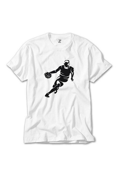 CrowsGate Basketball Hoop Silhouette White T-Shirt
