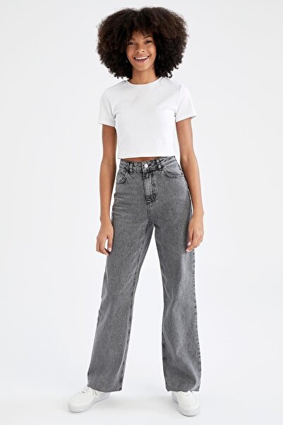 WODDİ بنطلون جينز فضفاض عالي الخصر من Jnswrld Tatanya للنساء من الليكرا المدخ...