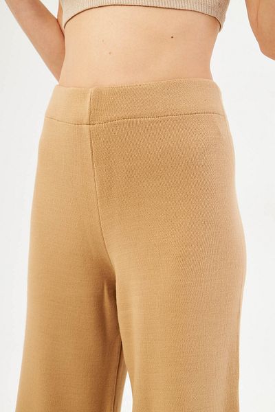 armonika Women's Mink Elastic Waist Knitwear Palazzo Trousers Arm-25K 069003
