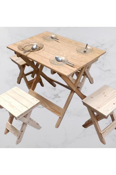 BENGİ TİCARET Foldable Picnic Set - Ham 90391, Pine Tree and Az Space Occupy, Does Multi Work Handmade