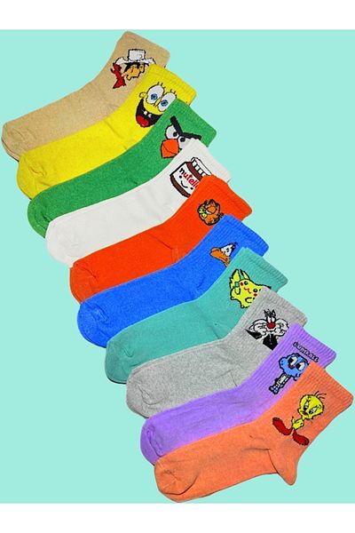 MY MENORA SOCKS X-1 0 чифта колежански чорапи с шарени персонажи