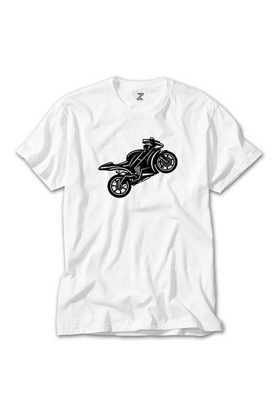 Z zepplin Λευκό T-shirt μοτοσικλέτας Silhouette