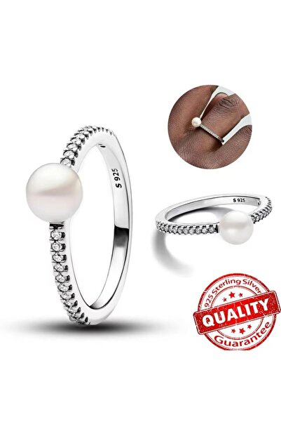 Hector&Co. Jewellery İşlenmiş Tatlı Su Kültür İncisi ve Pavé Yüzük