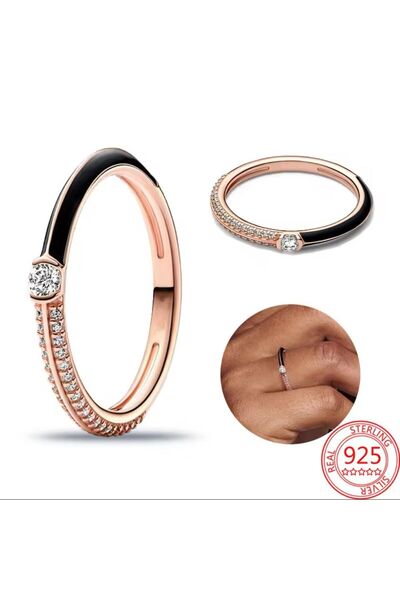 Hector&Co. Jewellery ME Pavé & Siyah İki Renkli Yüzük