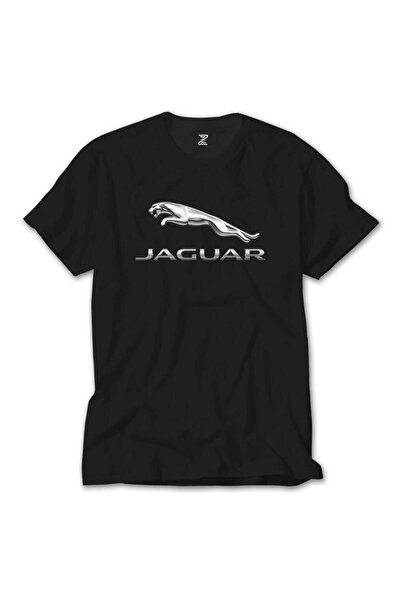 CrowsGate Μπλουζάκι με λογότυπο Jaguar Ασημί Μαύρο