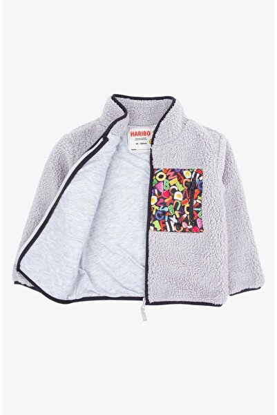 Haribo Tam Fermuarlı Çocuk Polar - Gri