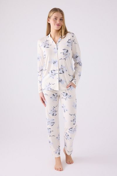 Pierre Cardin Cream Colored Double Pajama Set - Single Jersey Rotation