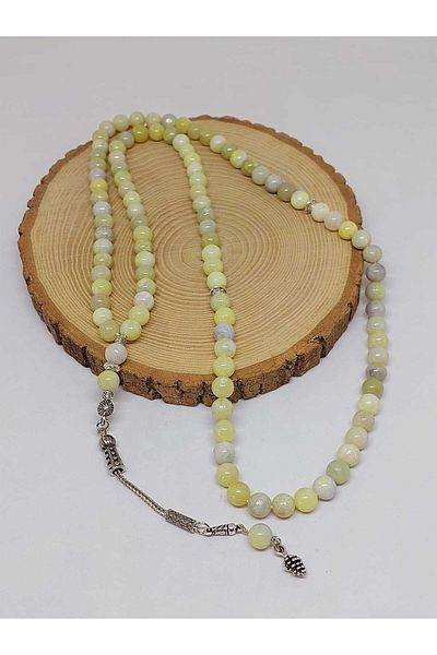 Yasamtohumu Πράσινο-Λευκό Ποικιλόμορφο Peridot Rosary - 99 τμχ, 8mm (23115)