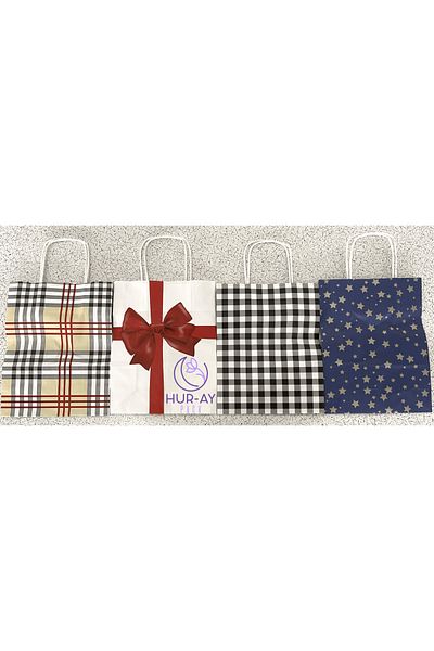 HUR-AY PACK 4 Patterned Gift Paper / Carton Bag / 18X24 cm / 4 Different Patterned / 4 Pieces