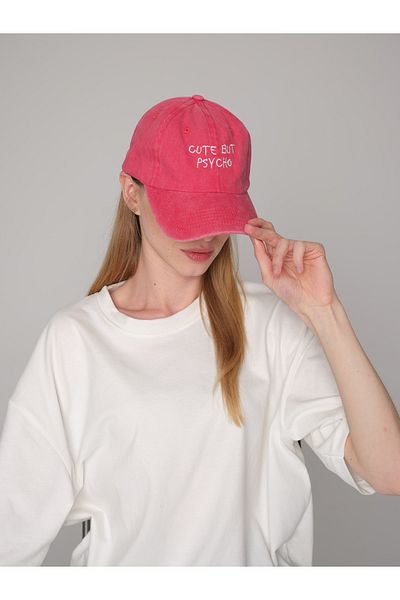 ŞapkaMania Cute But Psycho Washable Baseball Cap