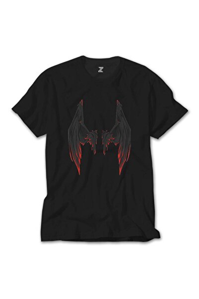 Generic Brand Crna majica Lucifer Black Wing