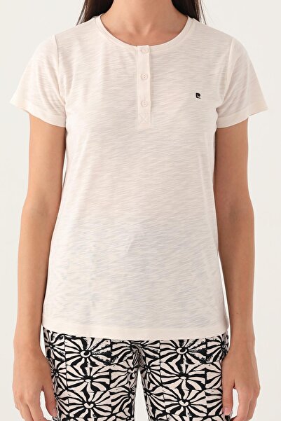 Pierre Cardin Women's Licensed Summer Pajama Set, 100% Cotton, Oversize Short Sleeve Pajama Set