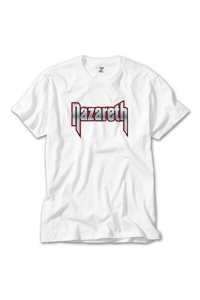 Lunas Glow Tricou alb roșu cu logo Nazareth