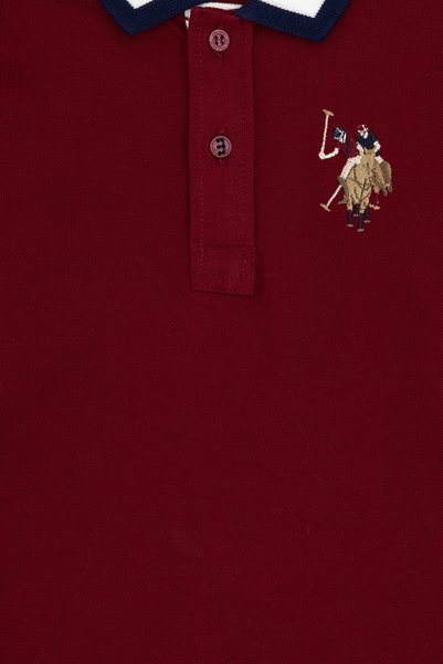 U.S. Polo Assn. سويت شيرت بولو بياقة بولو أساسية للأولاد باللون العنابي 50289140-VR014