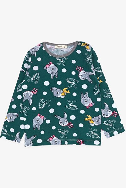 Breeze Baby Girl Pajama Set, Rabbit Pattern, 9 Months-3 Years, Green