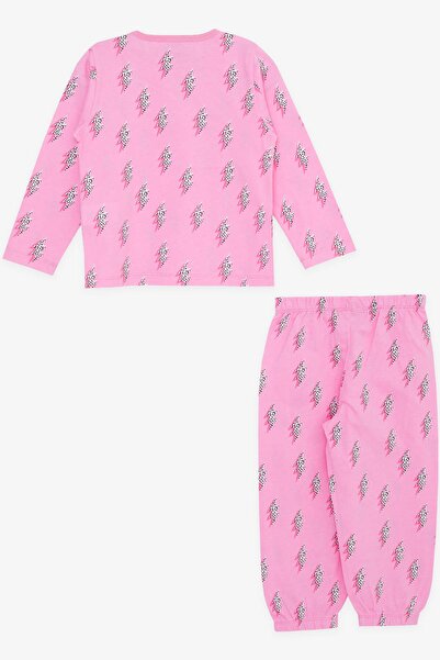 Breeze 9 Months-3 Years Baby Girl Pink Lightning Patterned Pajama Set