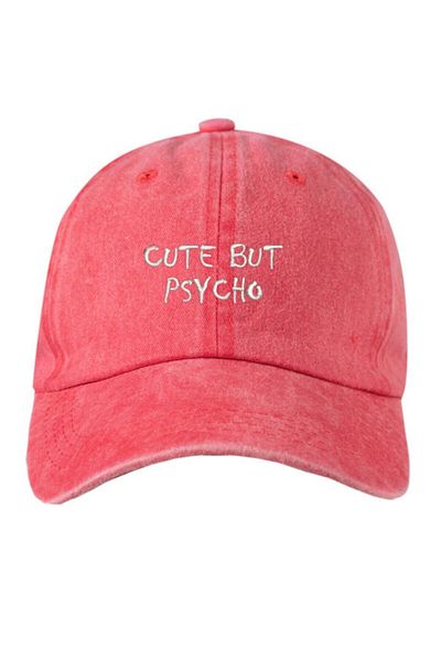 ŞapkaMania Cute But Psycho Washable Baseball Cap