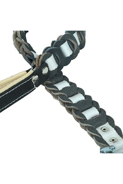 Petcibaba Leather Knitted Dog Walking Strap