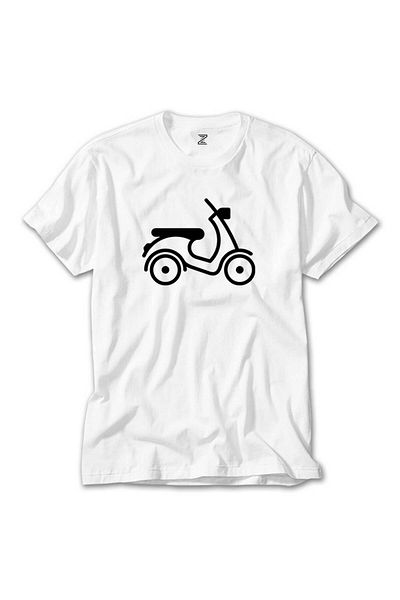 CrowsGate Vespa Scotter Silhouette White T-Shirt