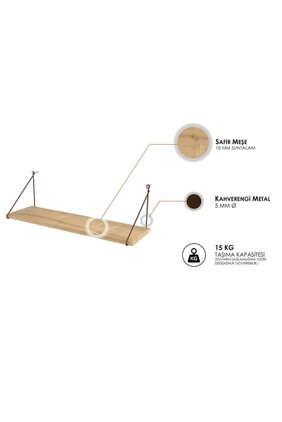 DECORMET Armoni Raf Seti 1 Raflı 200X720 Safir Meşe - Malibu 015 0010 020 020 84