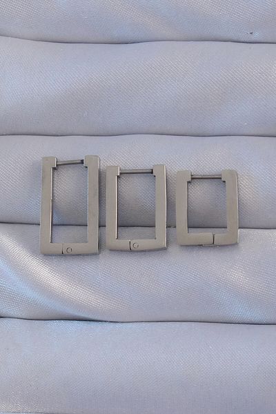 Skygo 316L Steel Silver Color Rectangular Earring Set - Tj-Bkp9160