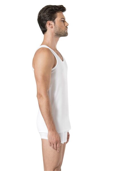 Pierre Cardin 6 Pieces of White Men's Undershirt 47% Modal 47% Cotton 6% Elastane