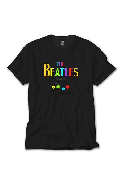 Z zepplin Μαύρο μπλουζάκι The Beatles Rainbow