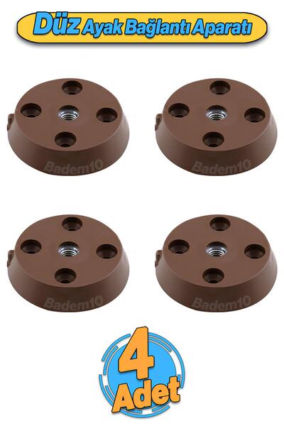 Badem10 4 Adet Düz (Kahverengi) Zigon Sehpa Ayağı Tabanı Mobilya Masa Açılı O...
