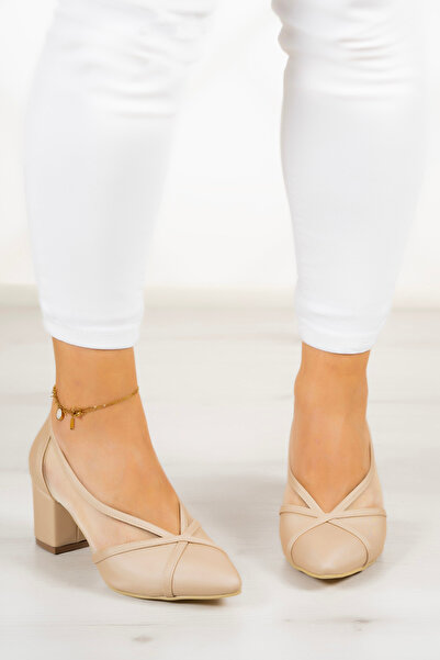 Erkan Saçmacı Nude Color Satin Mesh Mirabella Classic Shoes