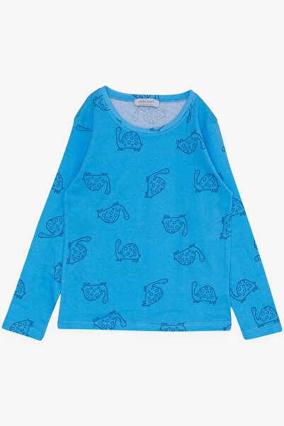 Macawi 1.5-5 Years Old Boy's Blue Pajama Set - Turtle Pattern