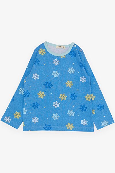 Breeze Kız Çocuk Pijama Takımı Kartanesi Desenli 1-3 Yaş, Mavi
