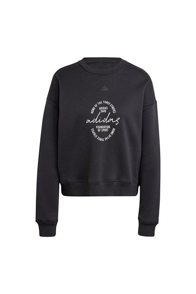 adidas Fleecová volná mikina s podpisovým grafickým potiskem